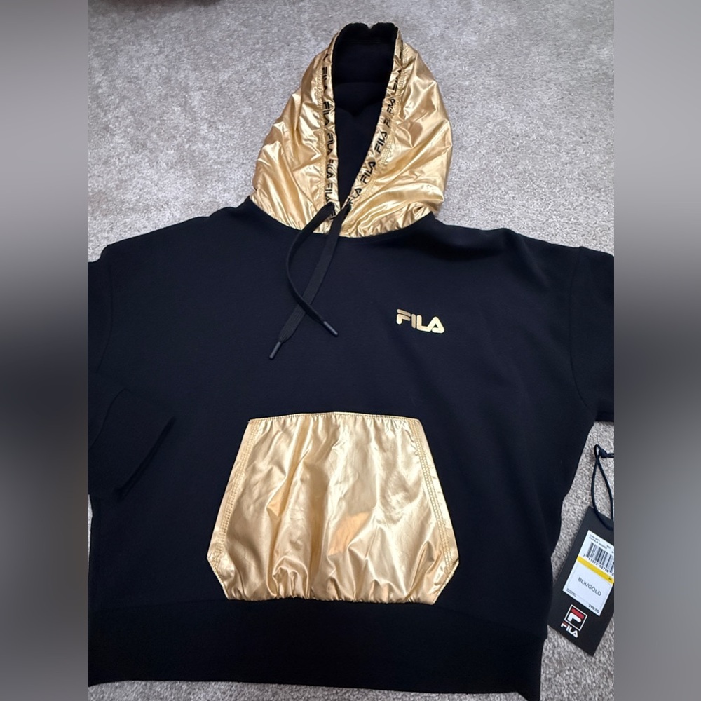 Fila & Saks Fifth Avenue Collab - Black and Gold Hoodie - size Medium - NWT - Picture 5 of 10